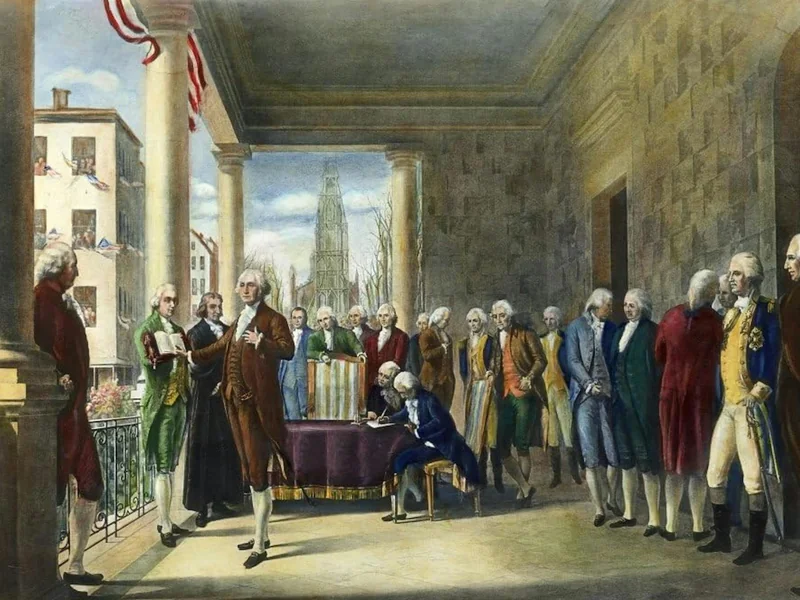 1836-Ramon Elorriaga - Il generale Washington pronuncia il suo discorso inaugurale a New York, il 30 aprile 1789